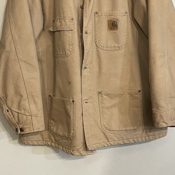 Vintage Carhartt Coat USA Mens Blanket Lined Brown Chore Jacket USA Made Mens XL - Picture 3 of 14